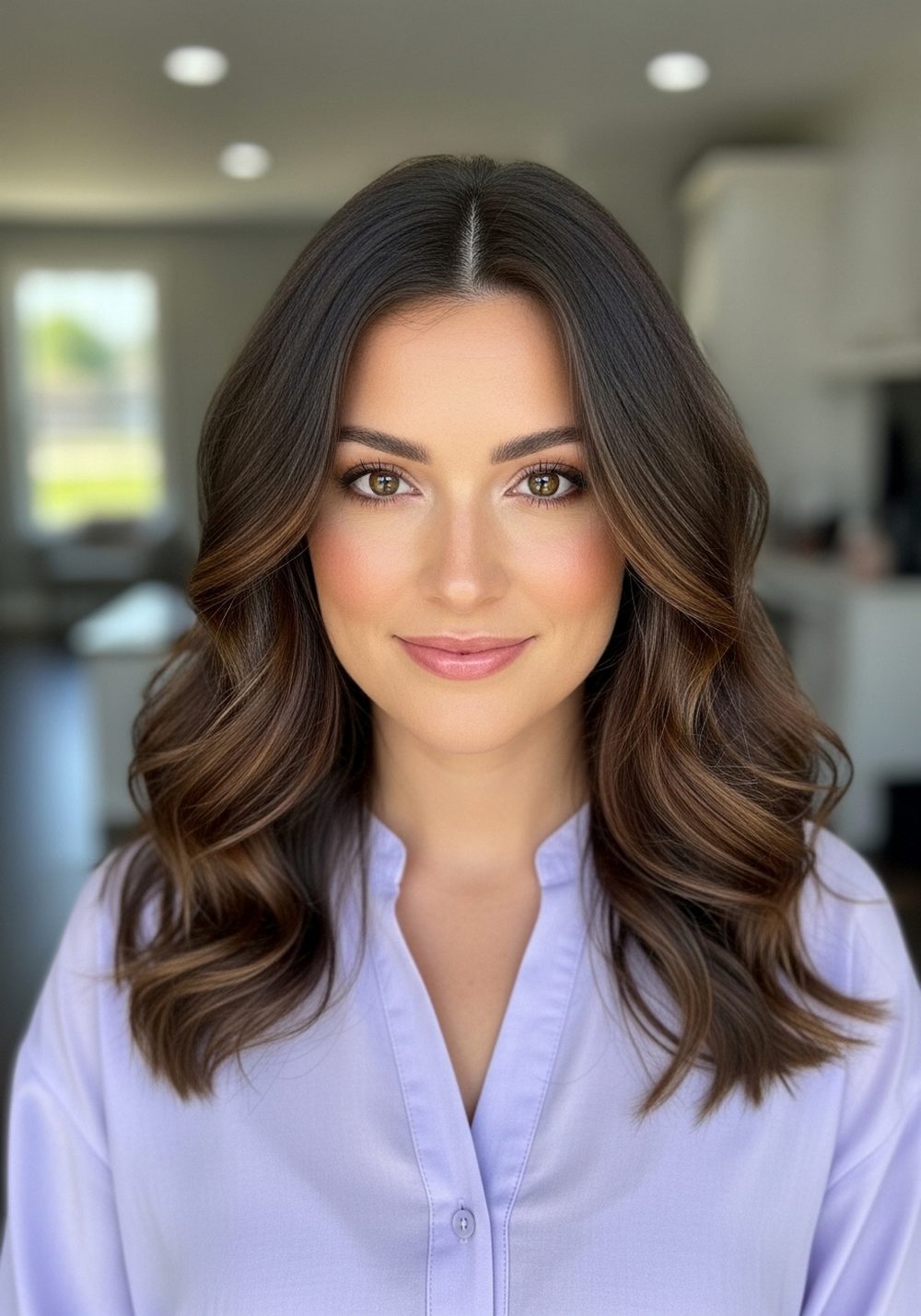 Brown Sugar Luxe Brunette Hairstyle