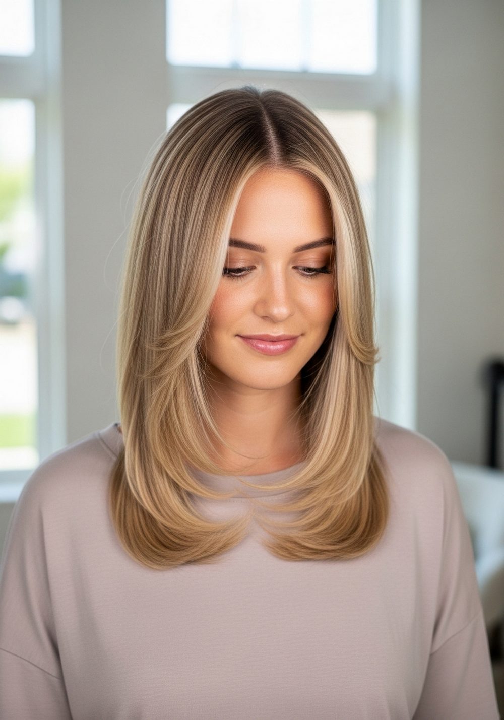 Champagne Blonde Depth Hairstyle