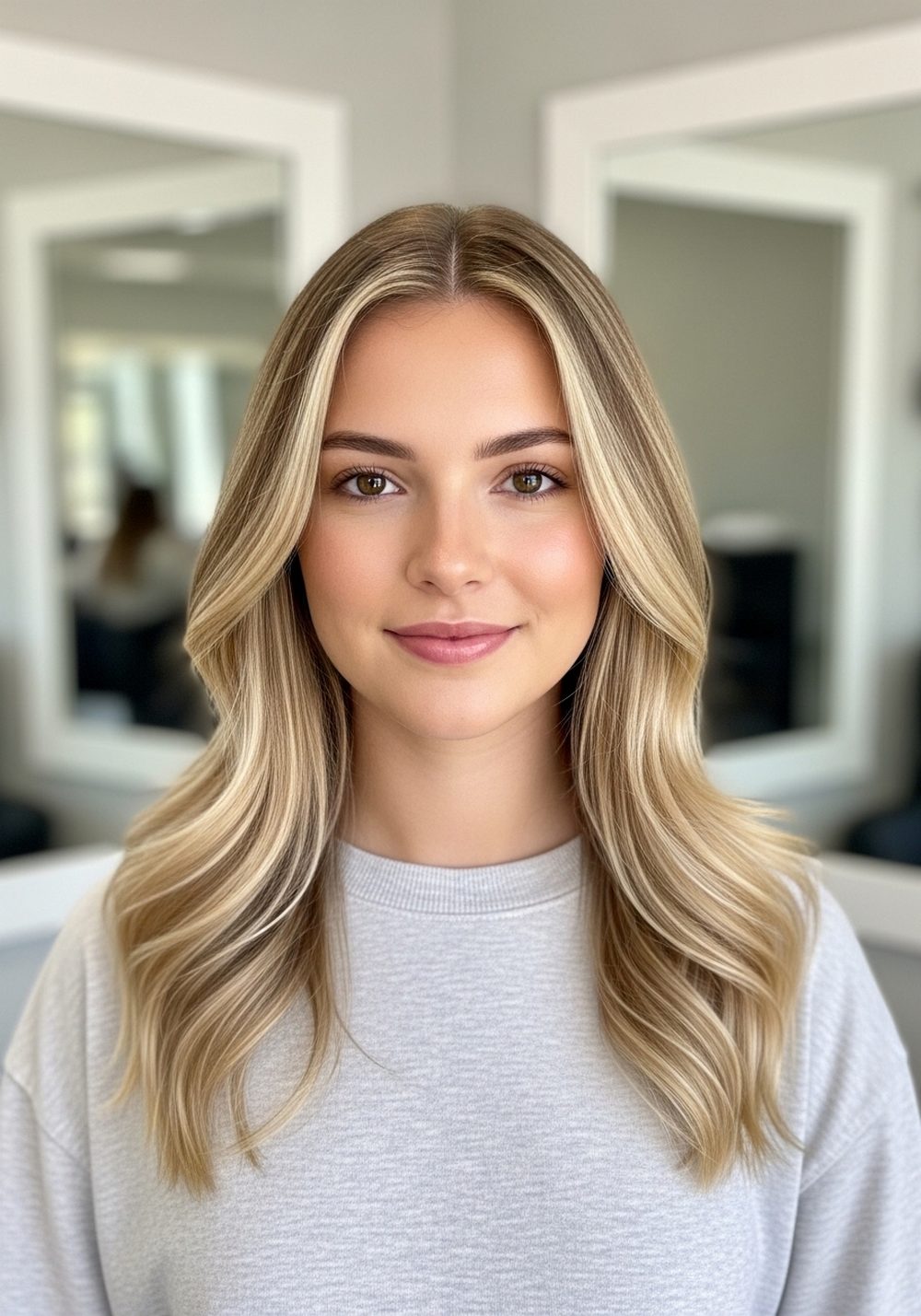 Champagne Blonde Ribbon Balayage Hairstyle