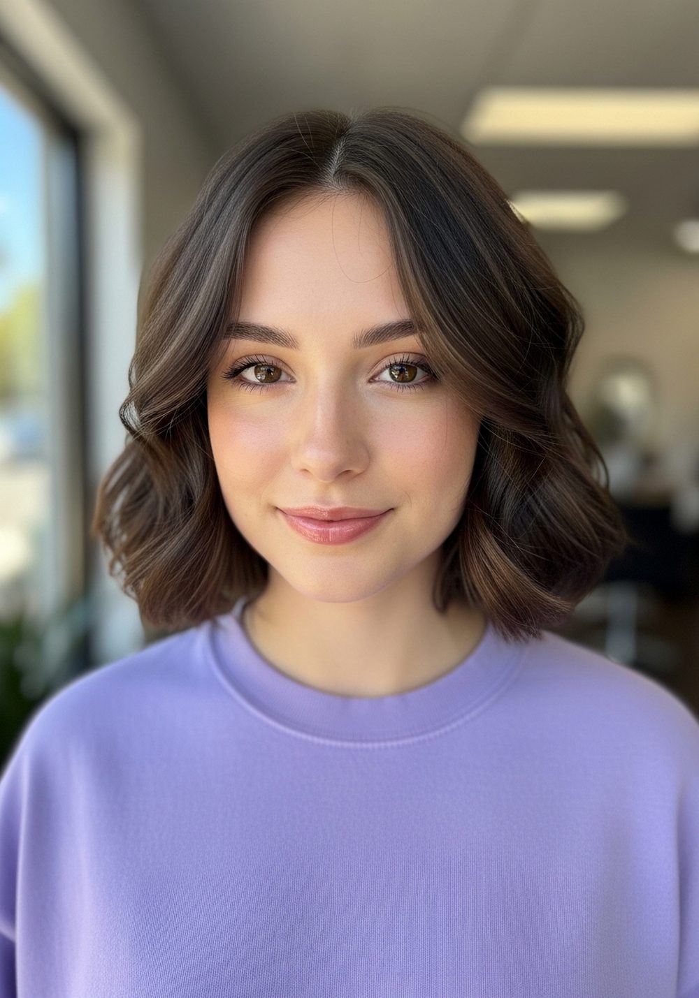Chin-Length Mermaid Ripple Bob Hairstyle