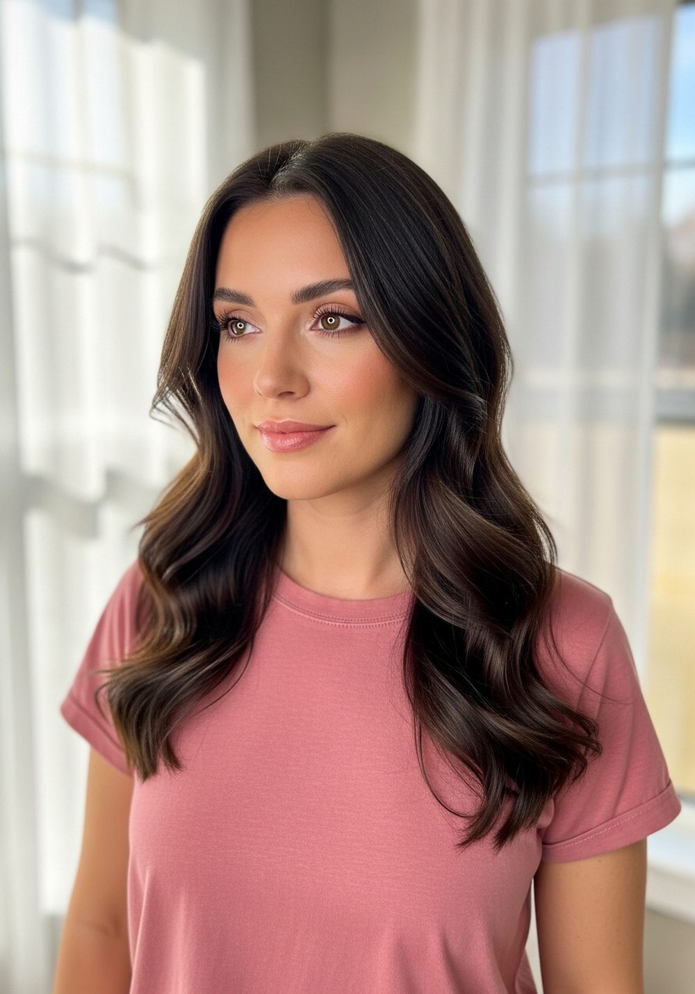 Cinnamon Veil Brunette Hairstyle