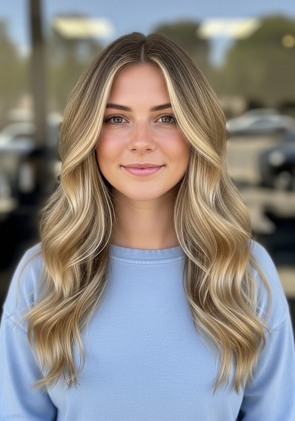 Creamy Honey Blonde Waves Hairstyle