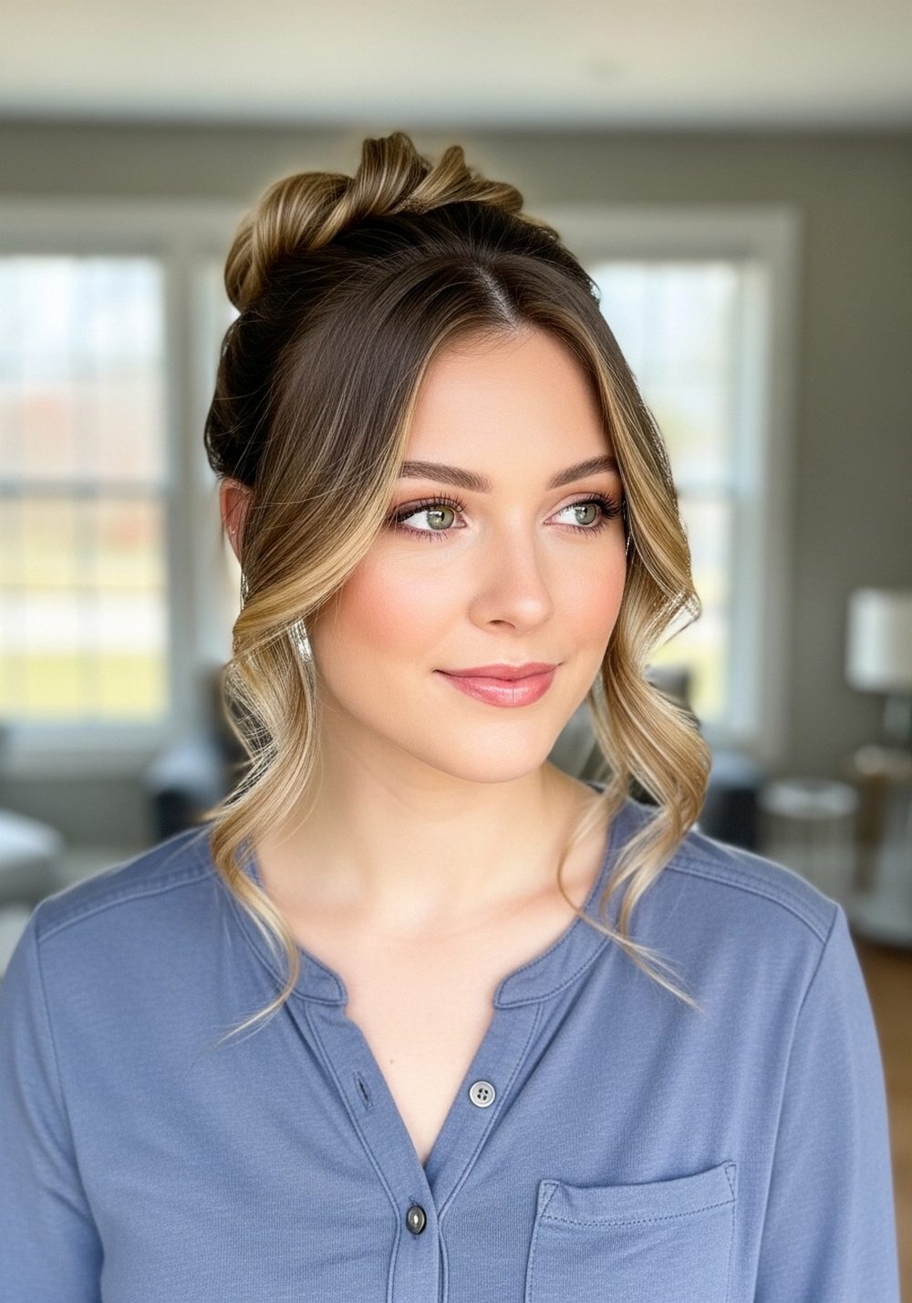 Curled Ends French Twist Hairstyle