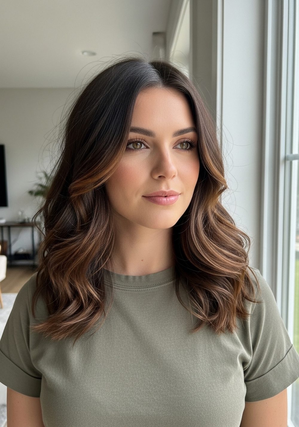 Dark Toffee Brunette Hairstyle