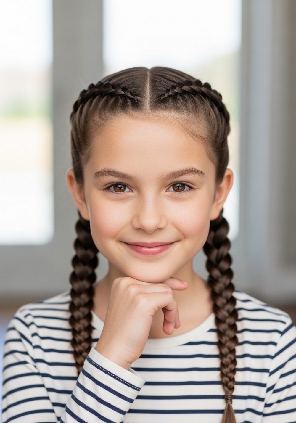 Double Braided Pigtails Hairstyle