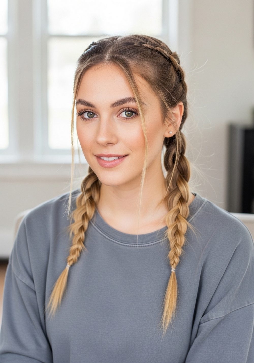 Double Side Braids Ponytail Hairstyle