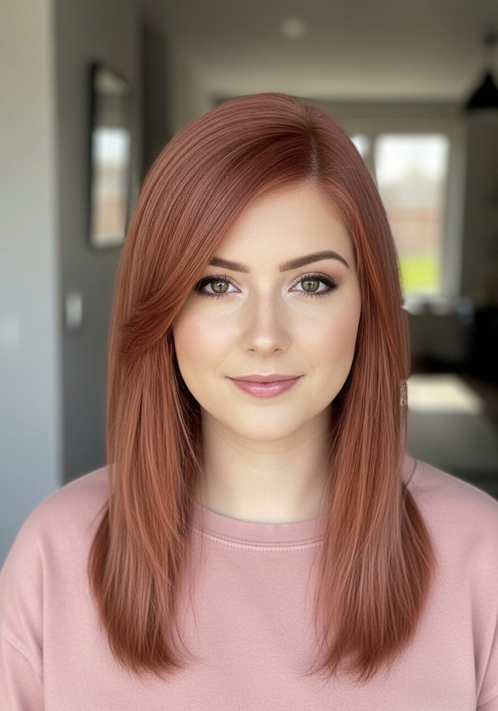 Dusty Rose Copper Hairstyle