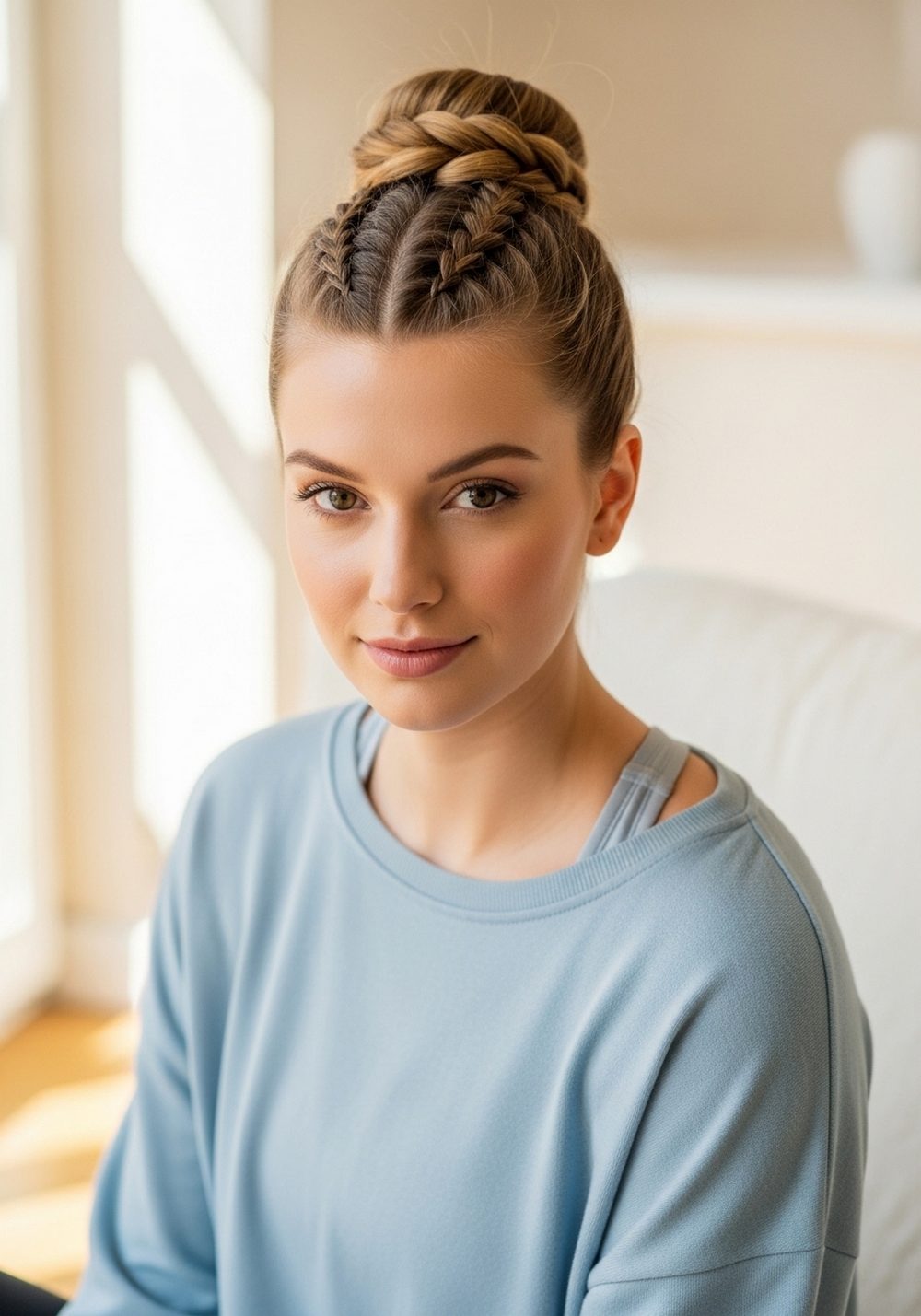 French Braid Bun Hairstyle