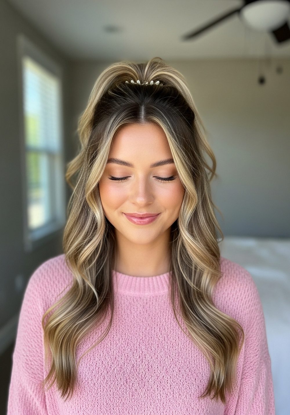 Half-Up Claw Clip Hairstyle