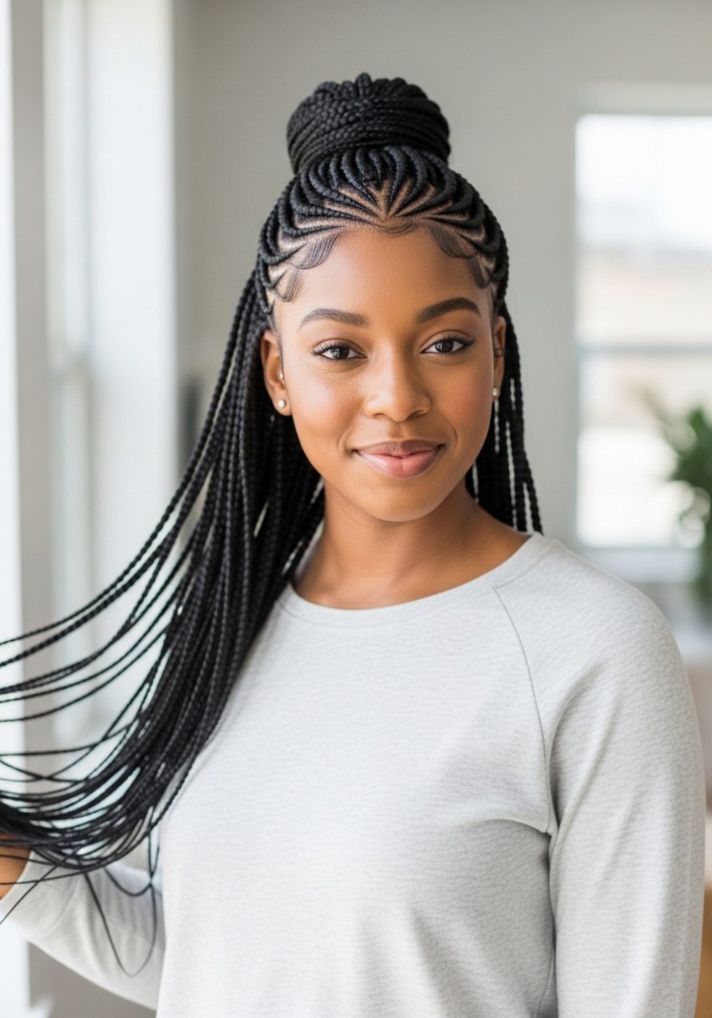 Half-Up Half-Down Braids Hairstyle