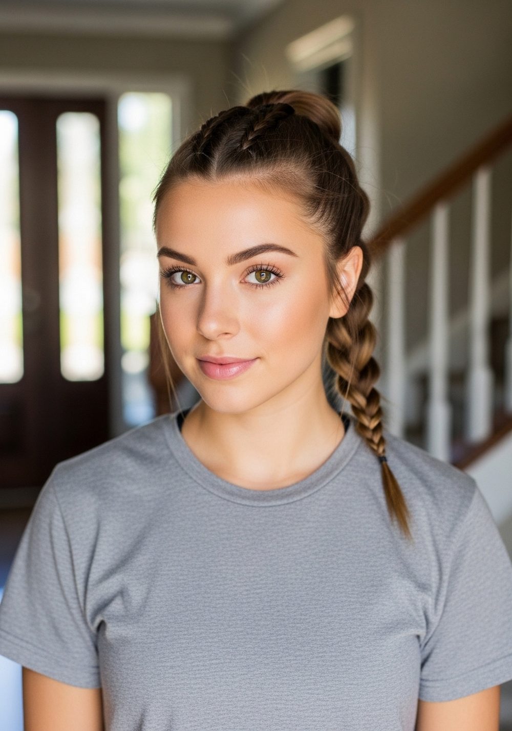 High Braided Ponytail Hairstyle
