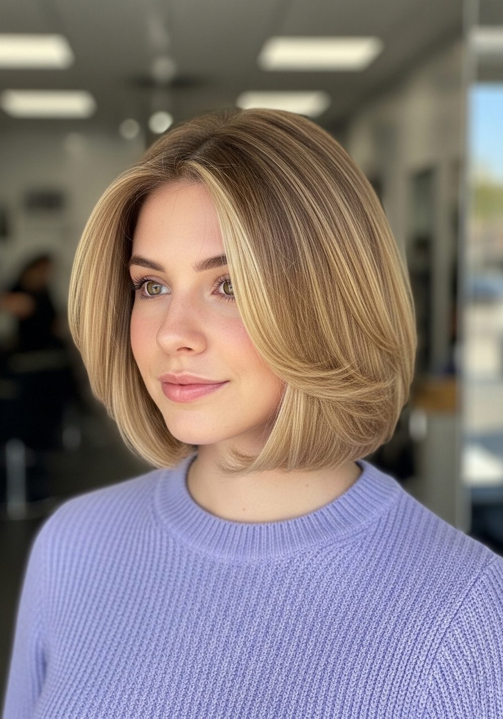 Honey Blonde Bob with Dimension Hairstyle