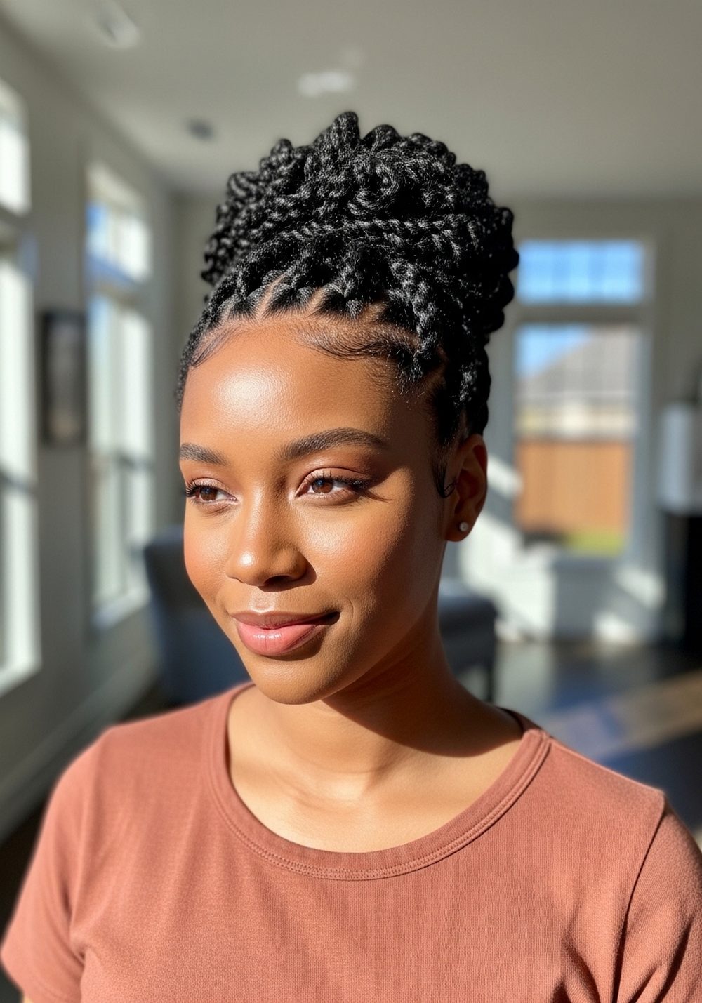 Knotless Twist Updo Hairstyle