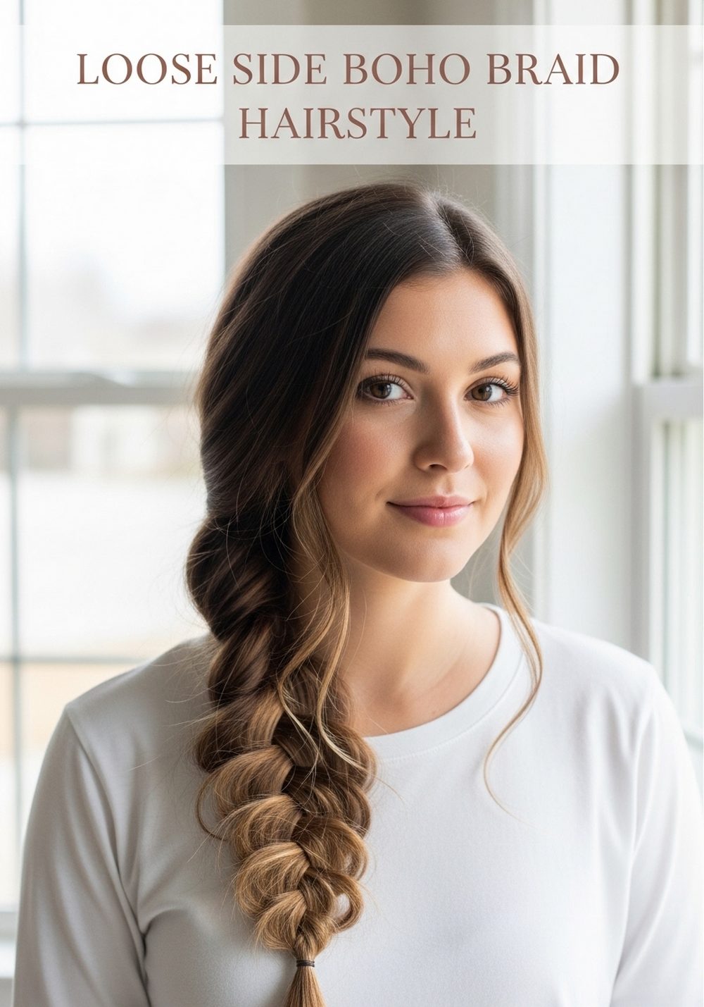 Loose Side Boho Braid Hairstyle