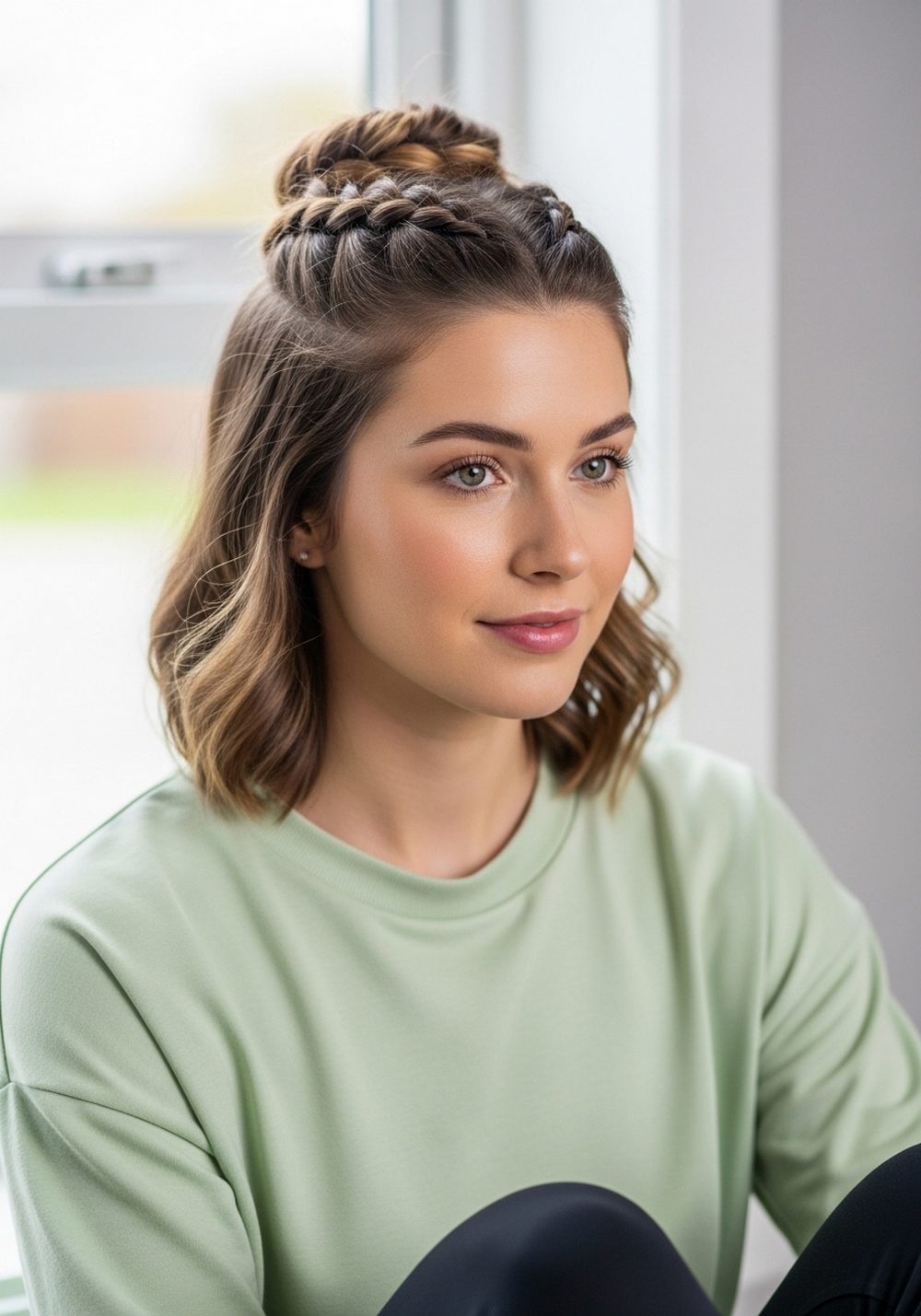 Low Braided Bun Sport Hairstyle