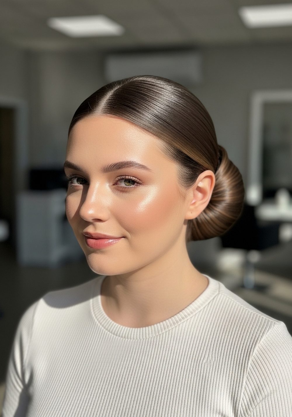 Low Rolled Updo Hairstyle