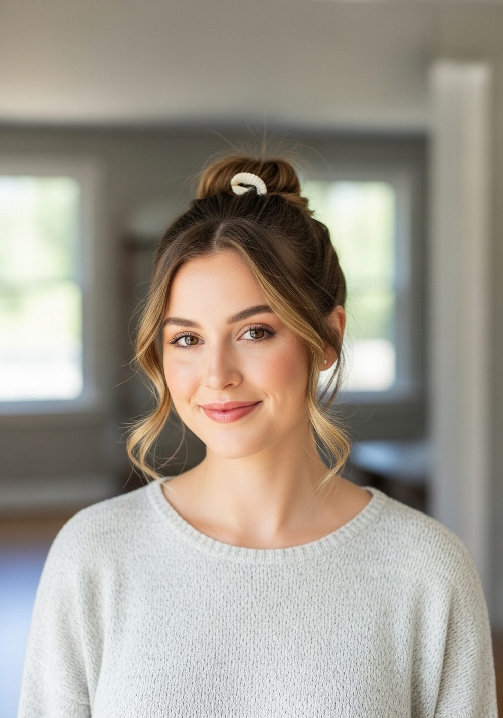 Low Twisted Shell Clip Bun Hairstyle