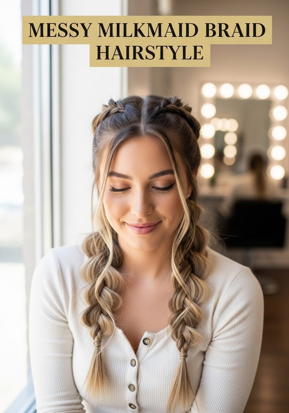 Messy Milkmaid Braid Hairstyle