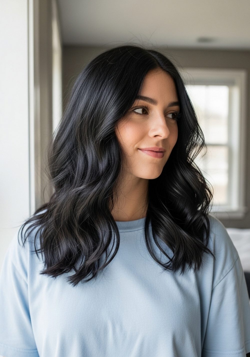 Midnight Velvet Black Waves Hairstyle