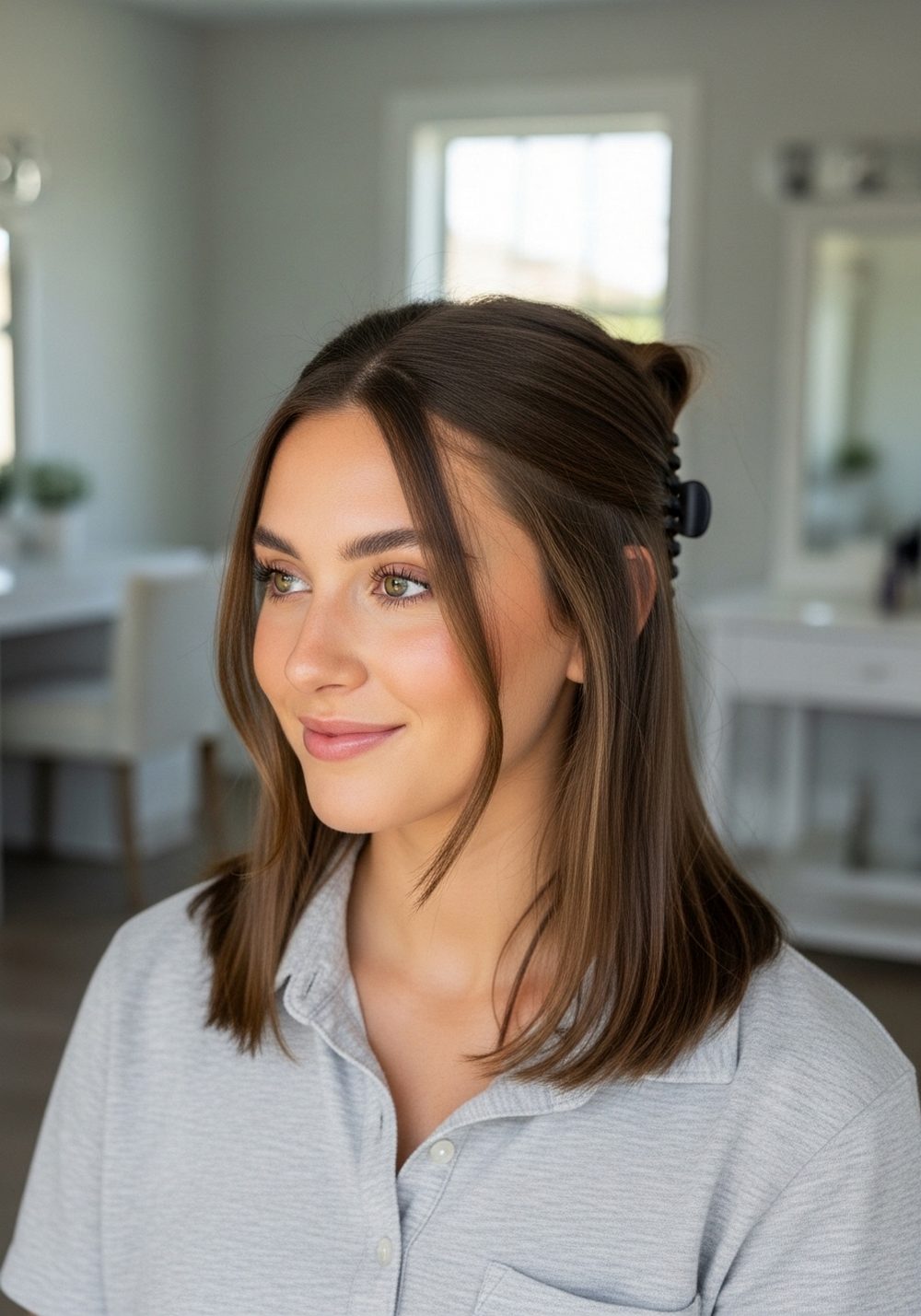 Mini Front Twist Claw Clip Hairstyle