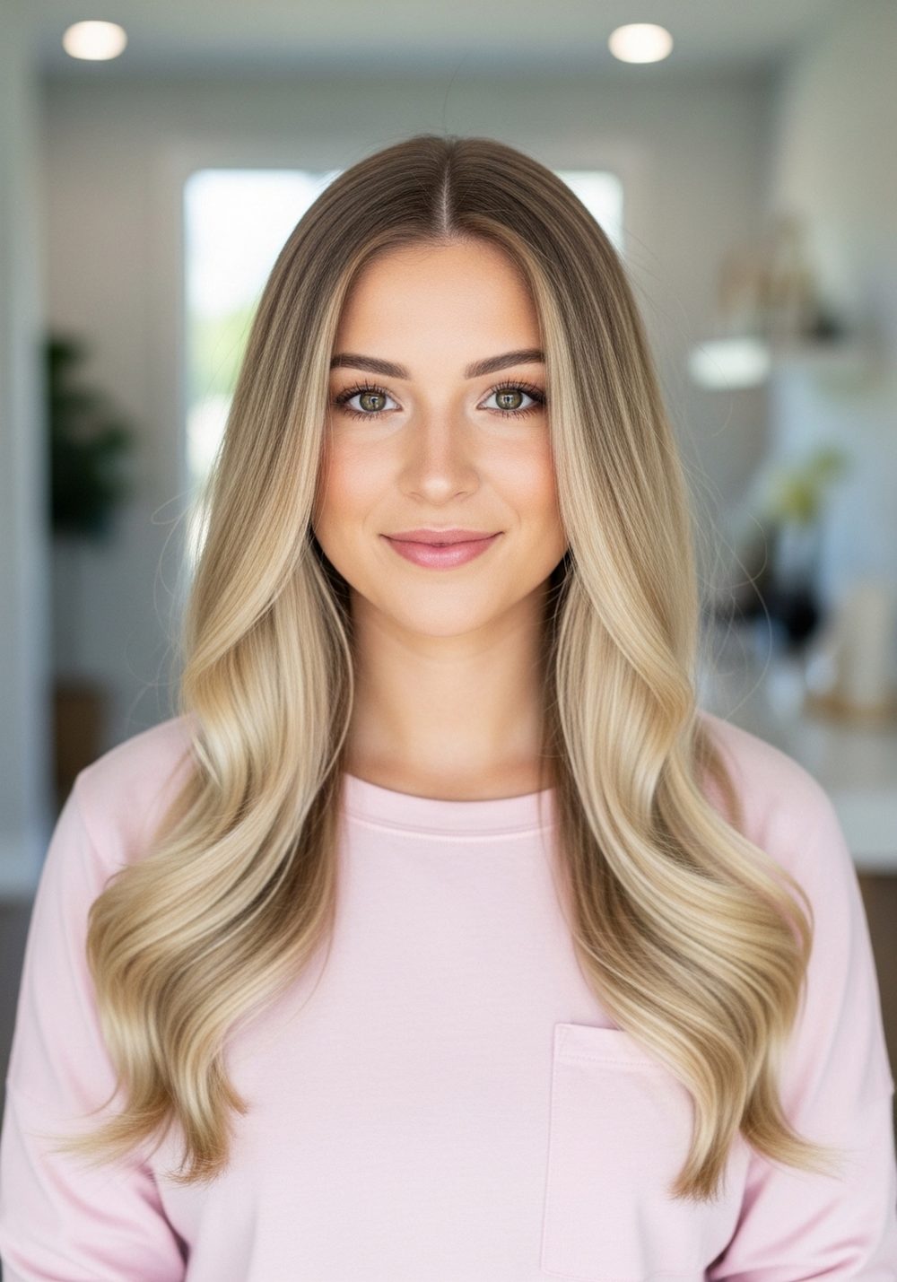 Pearl Blonde Dimensional Balayage Hairstyle