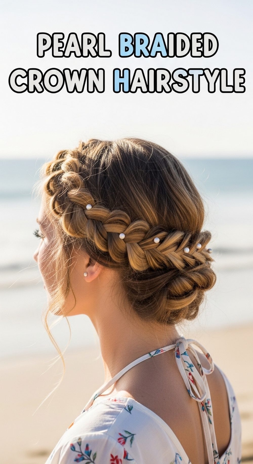 Pearl Braided Crown Hairstyle