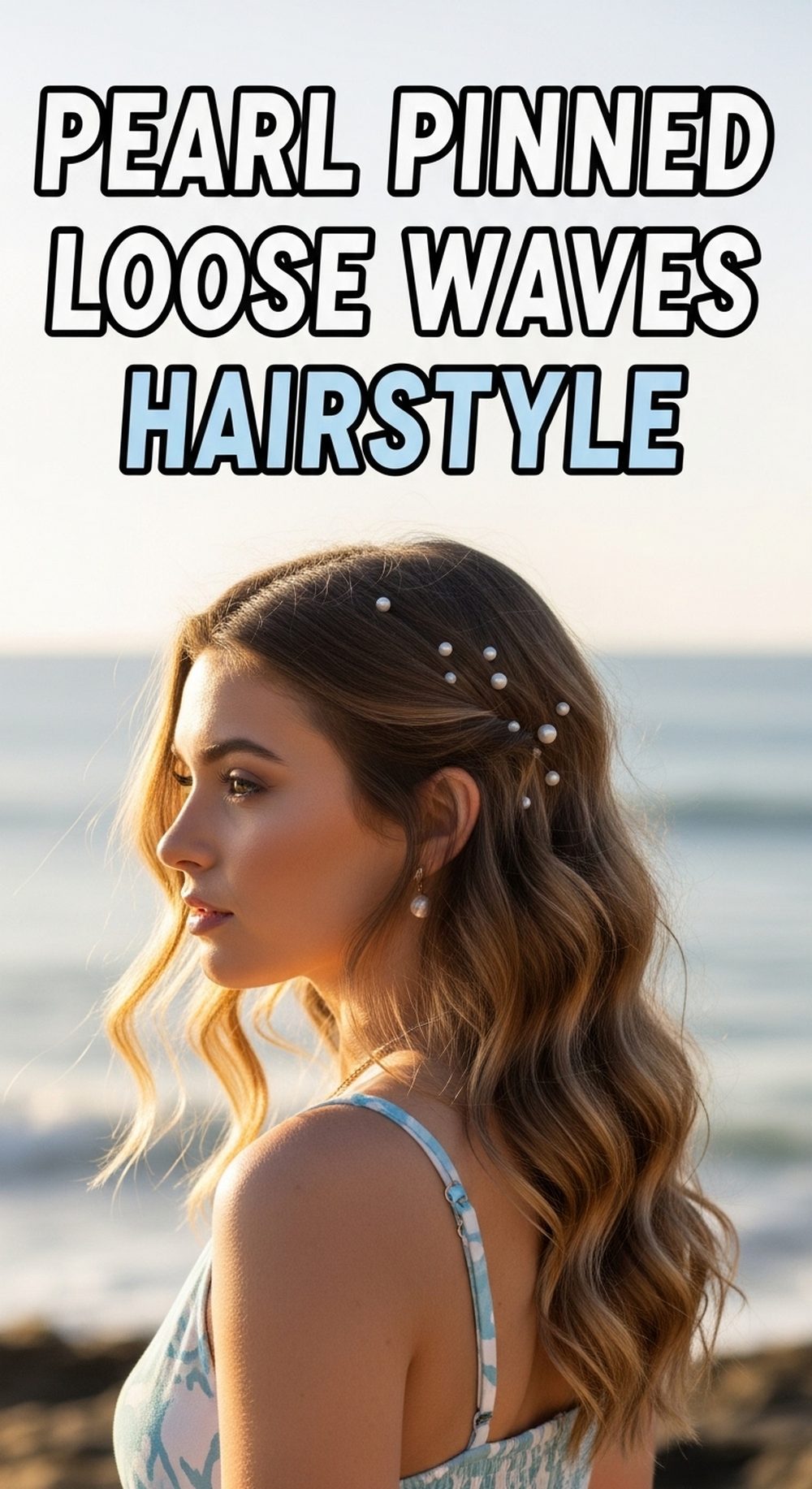 Pearl Pinned Loose Waves Hairstyle