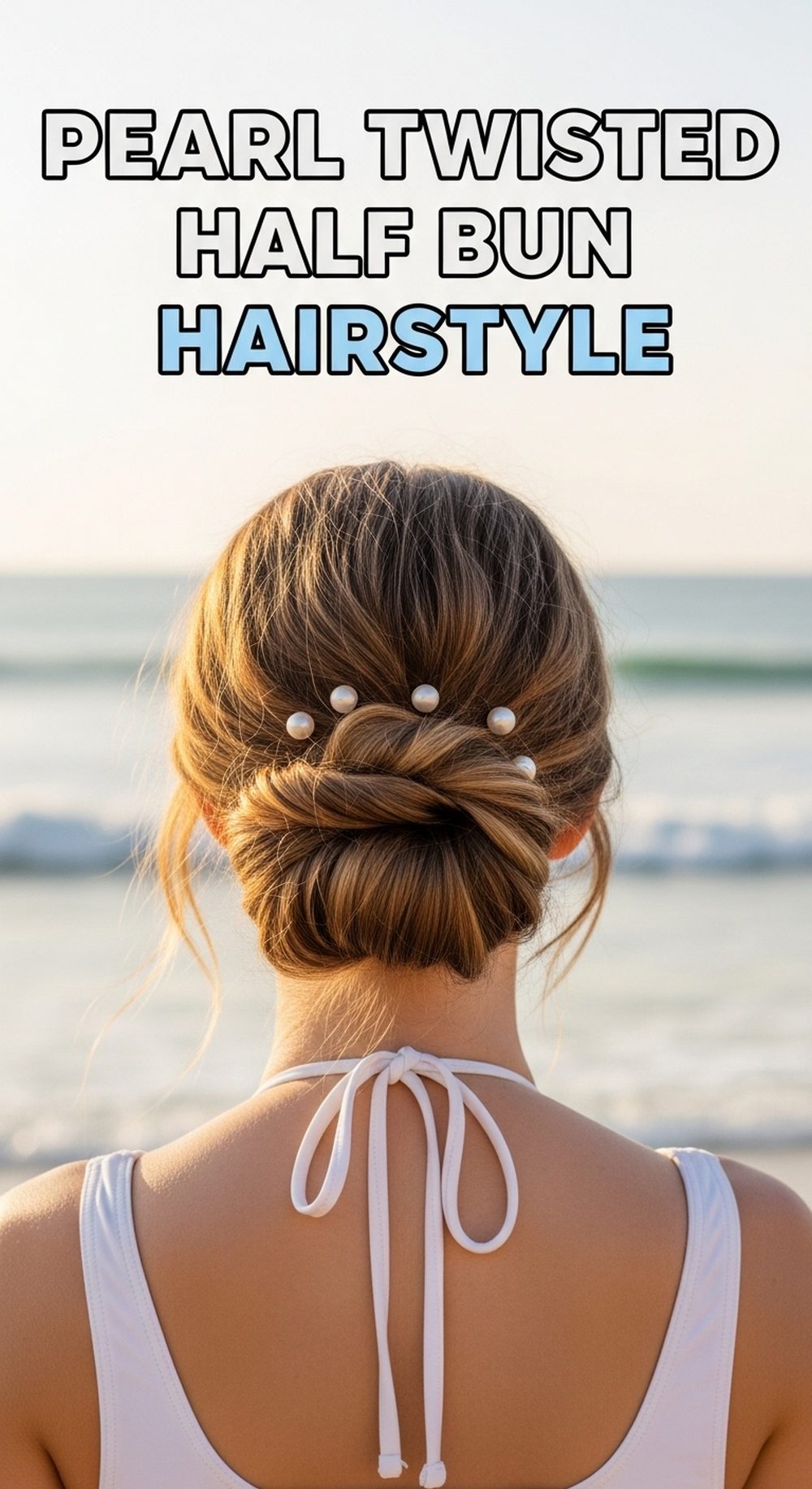 Pearl Twisted Half Bun Hairstyle