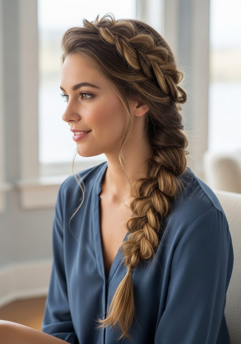Romantic Loose Braid Beach Hairstyle