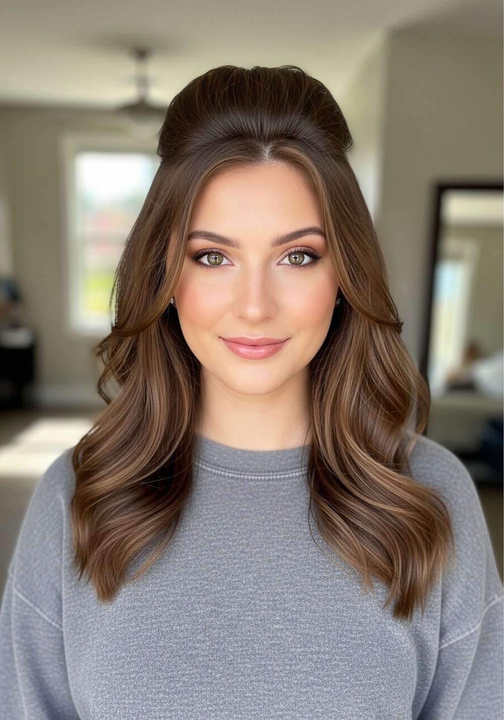 Romantic Volume Crown Twist-Back Waves Hairstyle