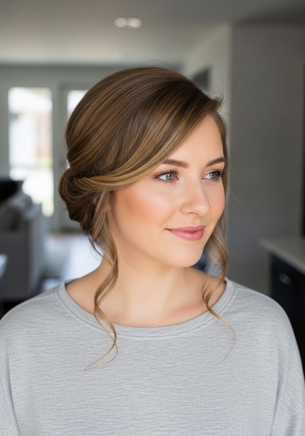 Side-Part Holiday French Twist Hairstyle