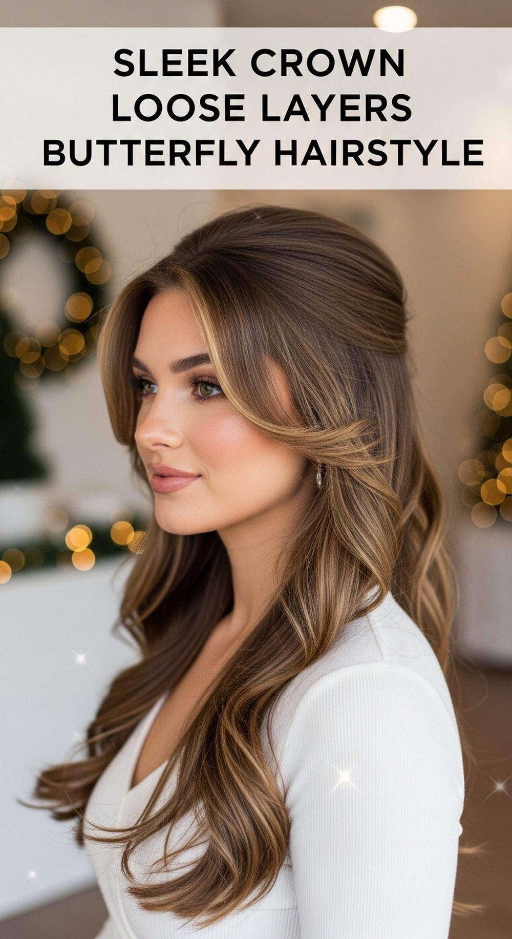 Sleek Crown Loose Layers Butterfly Hairstyle