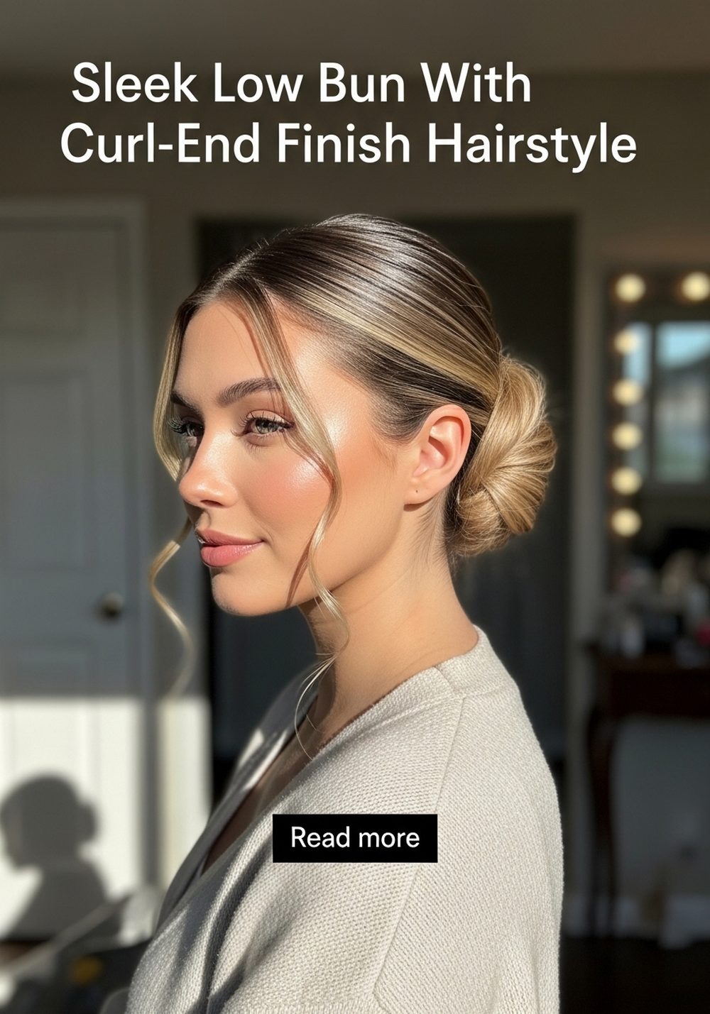 Sleek Low Bun With Curl-End Finish Hairstyle