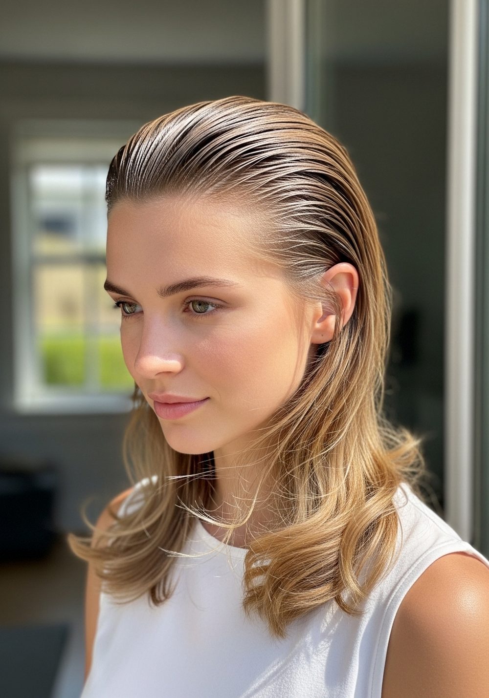 Slicked Back Wave Crown Hairstyle