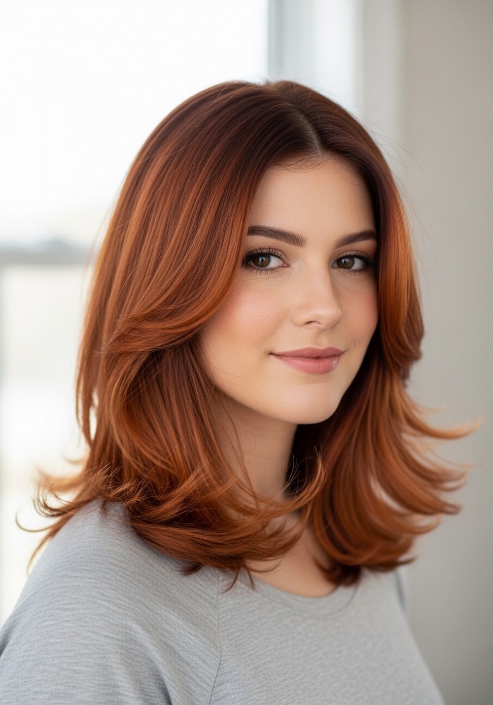 Smoky Copper Blend Hairstyle