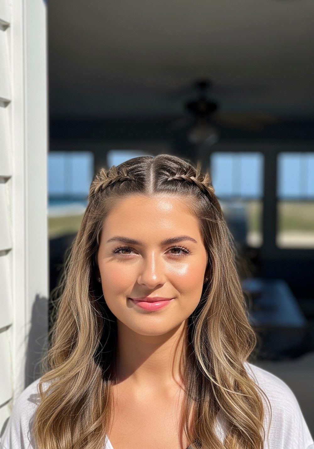 Soft Braid Crown Beach Hairstyle