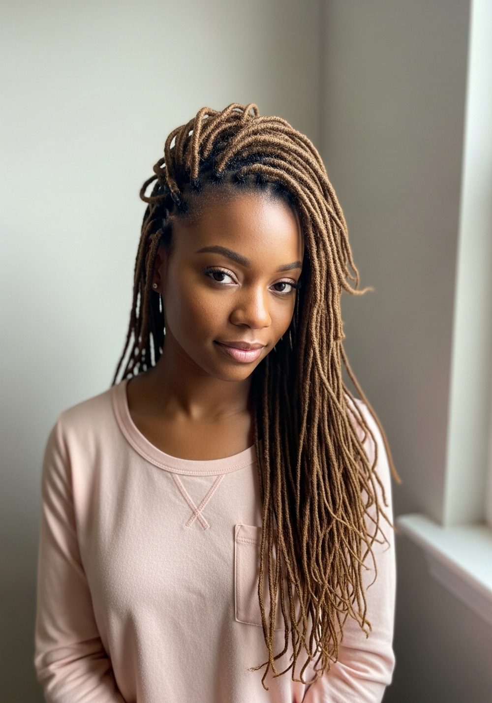 Soft Cascade Bridal Locs Hairstyle