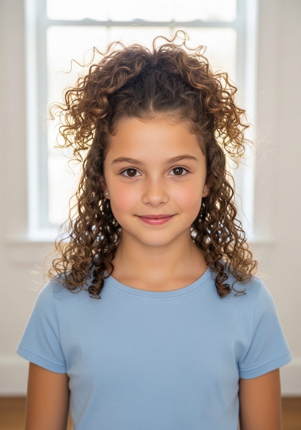 Soft Curly Half Up Hairstyle