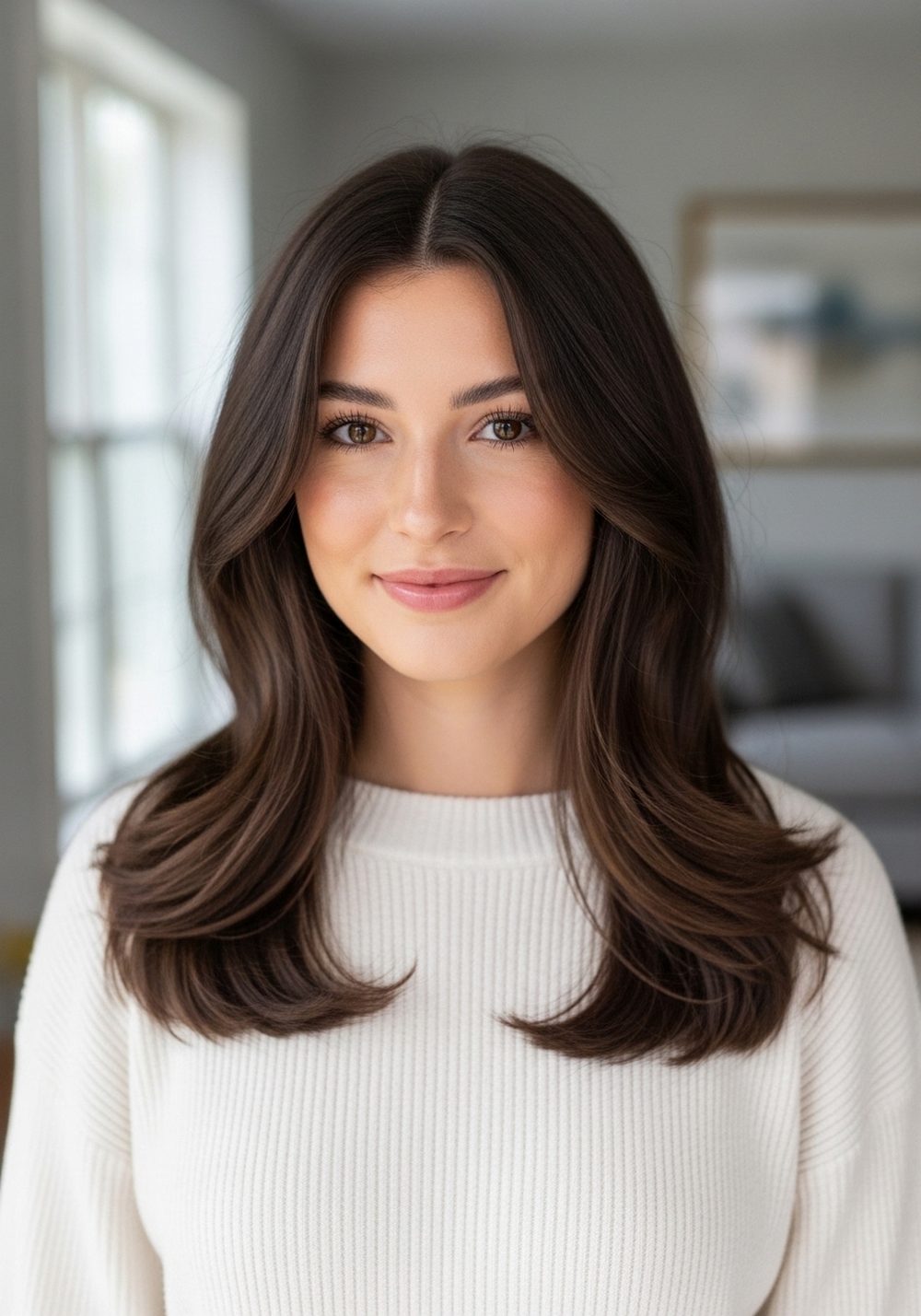 Soft Mocha Money Piece Hairstyle
