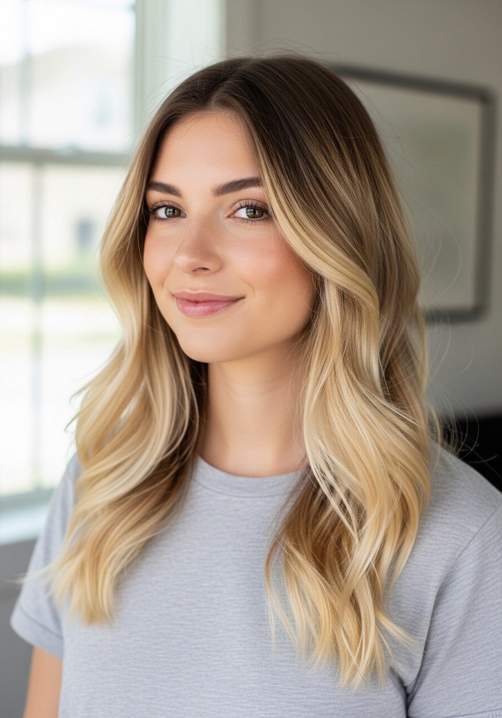 Soft Rooted Blonde Balayage Hairstyle
