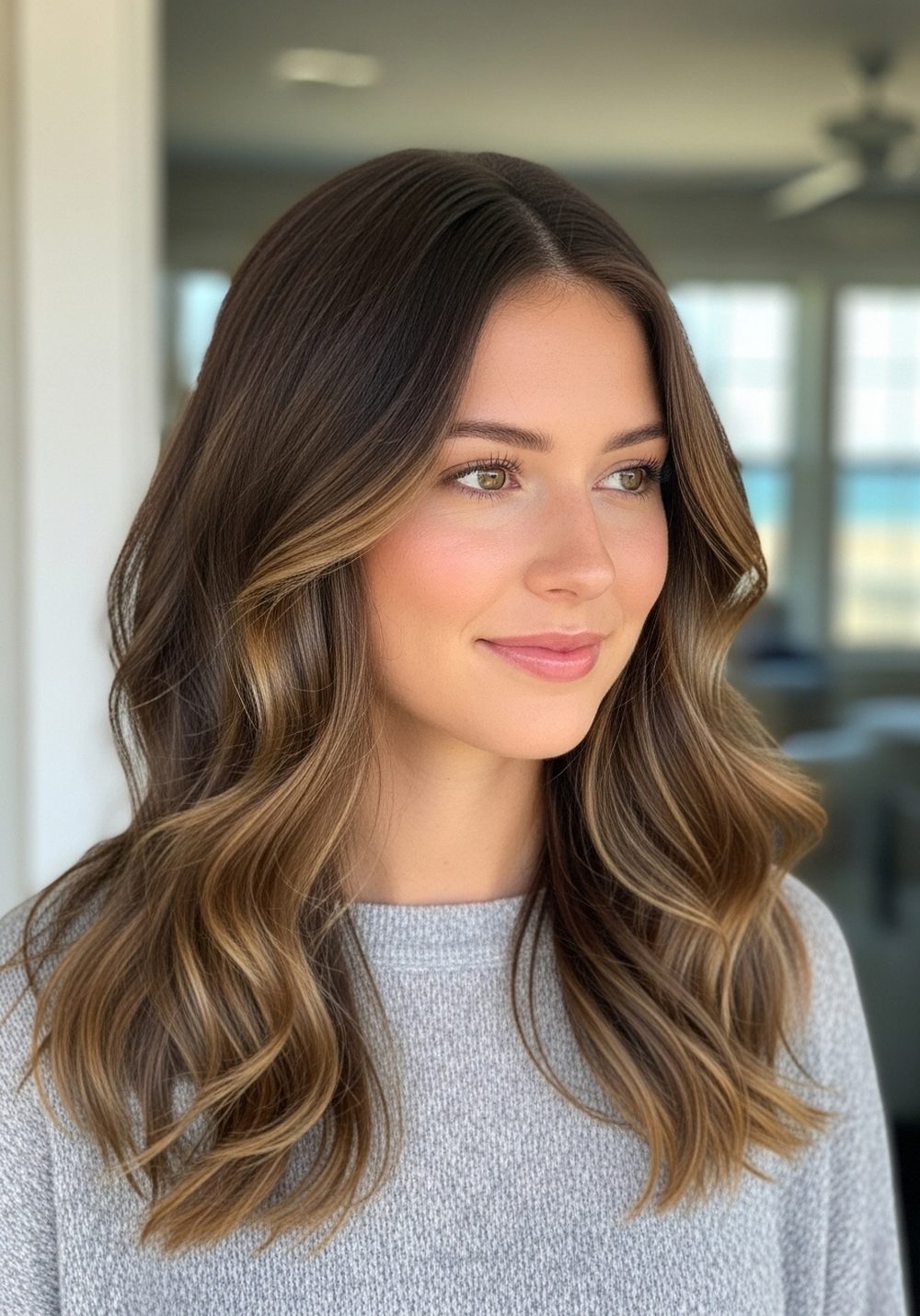 Soft Wave Side Part Beach Hairstyle