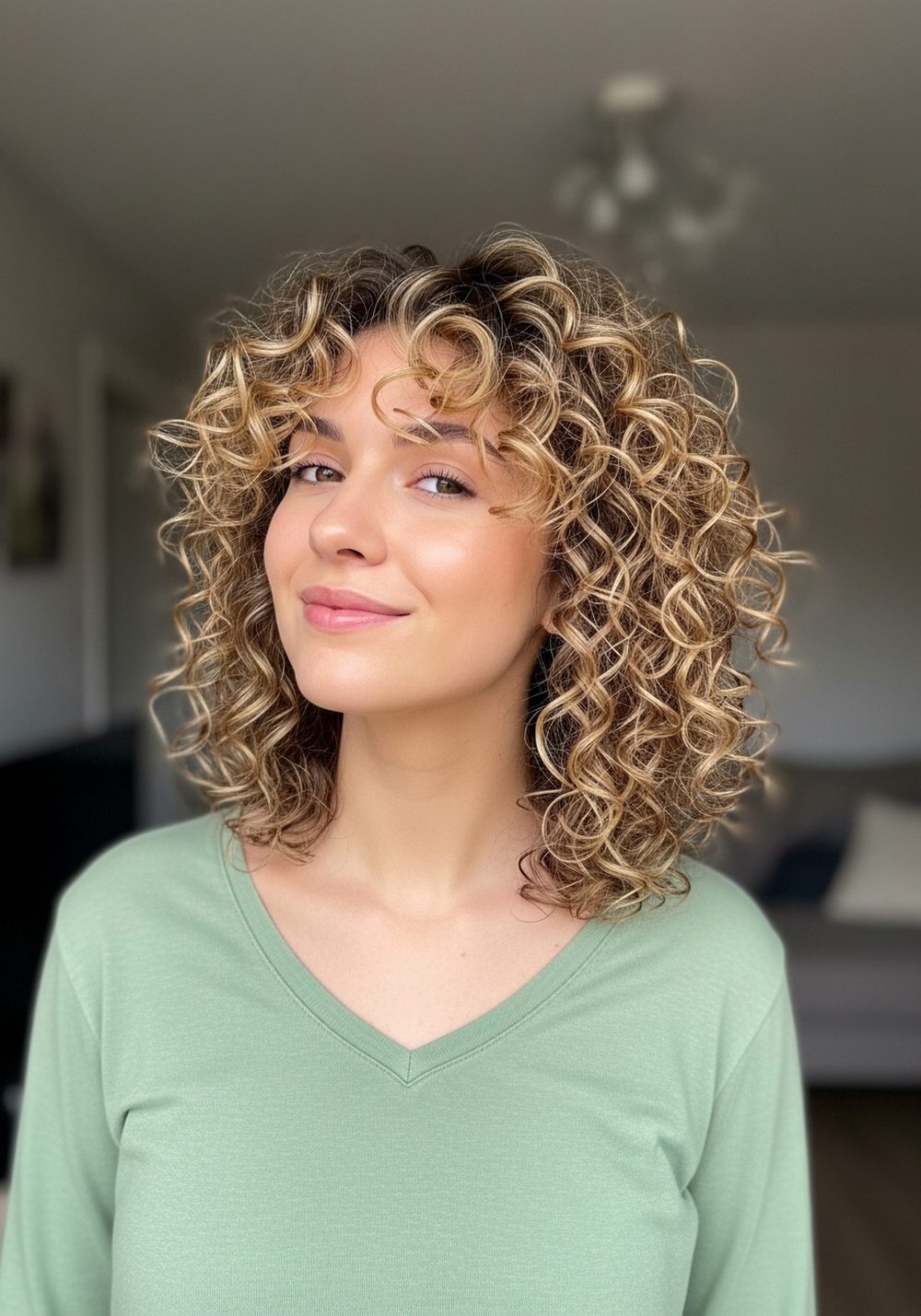 Sunny Honey Blonde Curls Hairstyle