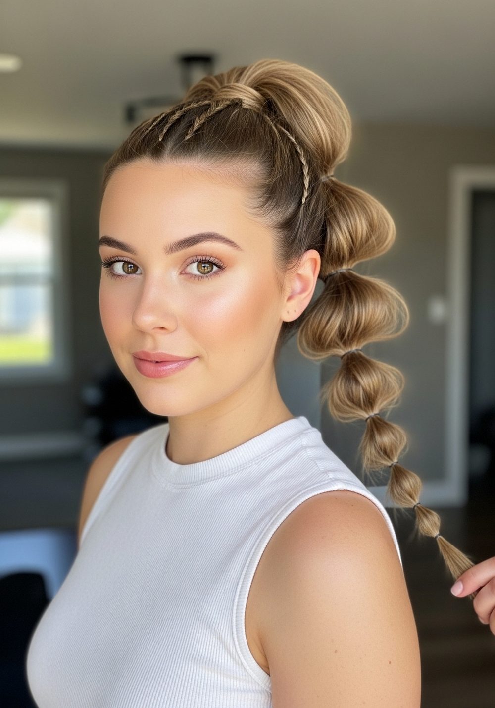 Textured Rope Braid Ponytail Hairstyle