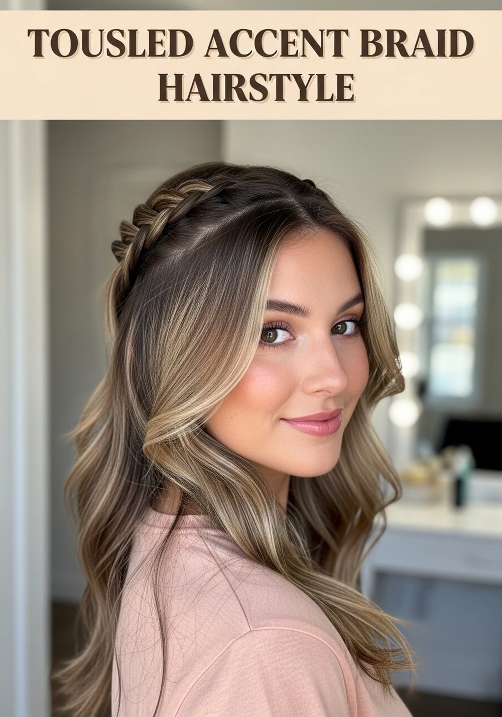 Tousled Accent Braid Hairstyle