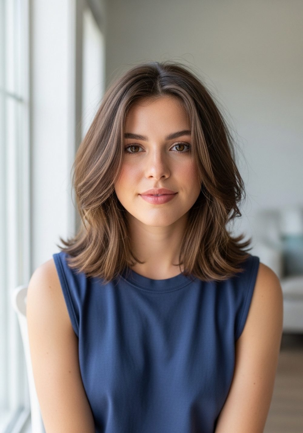 Tousled Glam Lob Beach Hairstyle