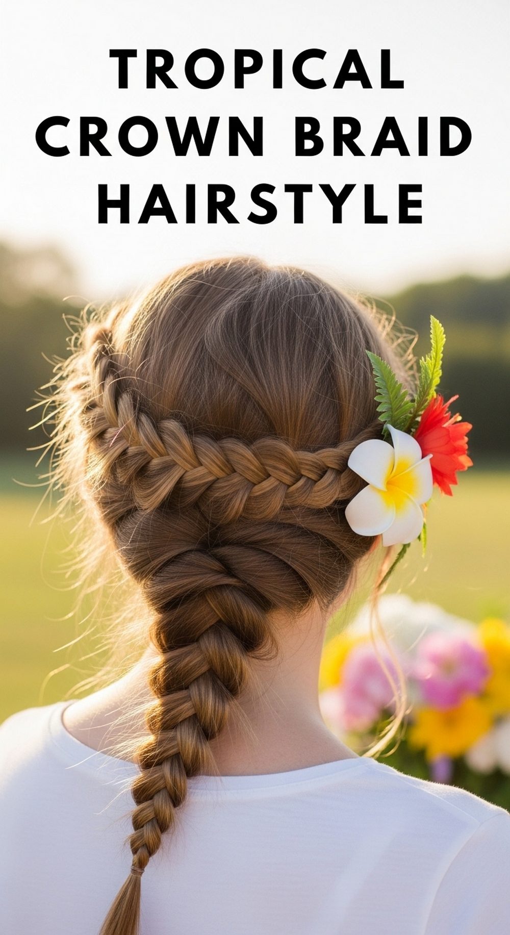 Tropical Crown Braid Hairstyle