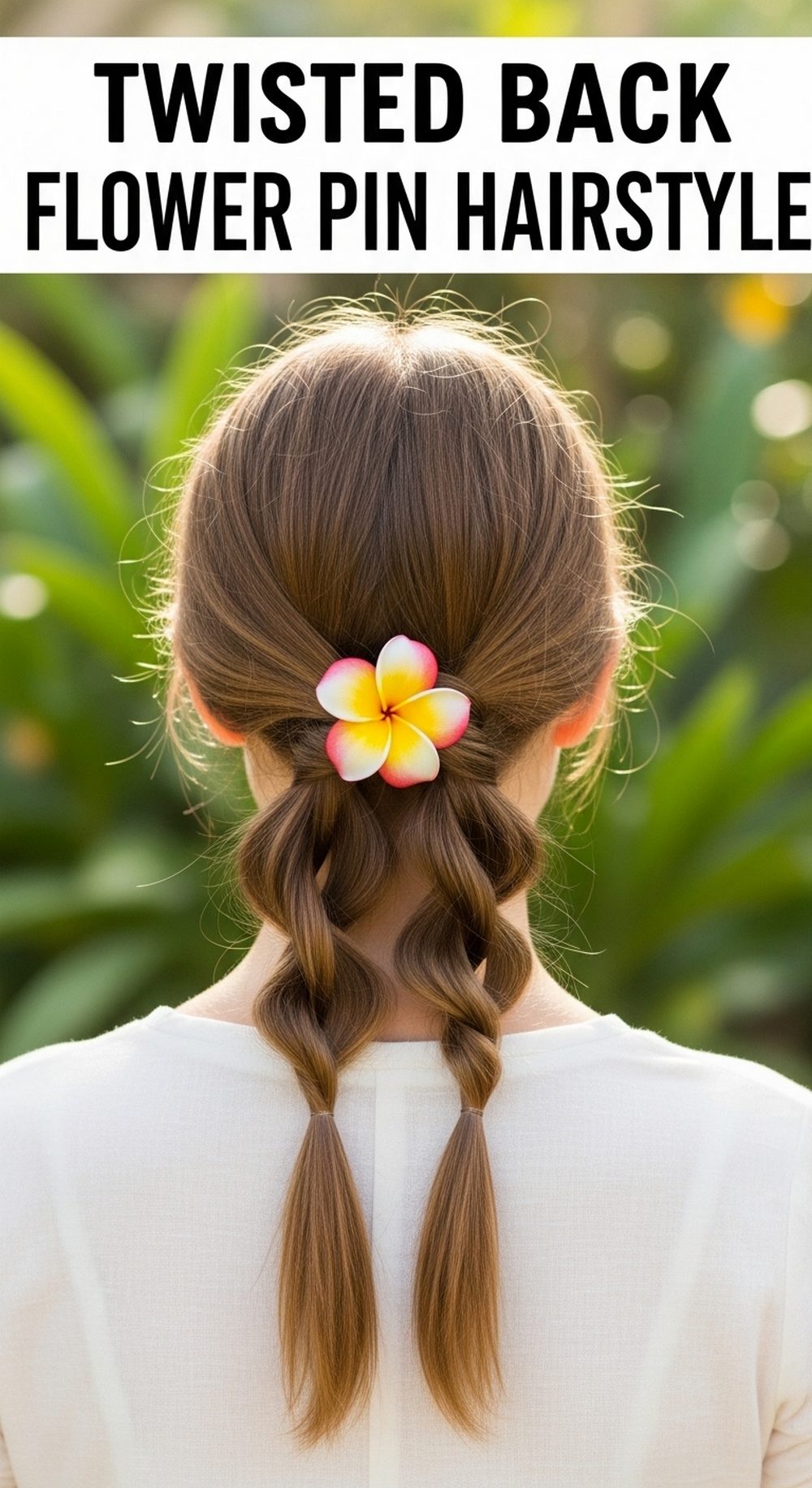 Twisted Back Flower Pin Hairstyle