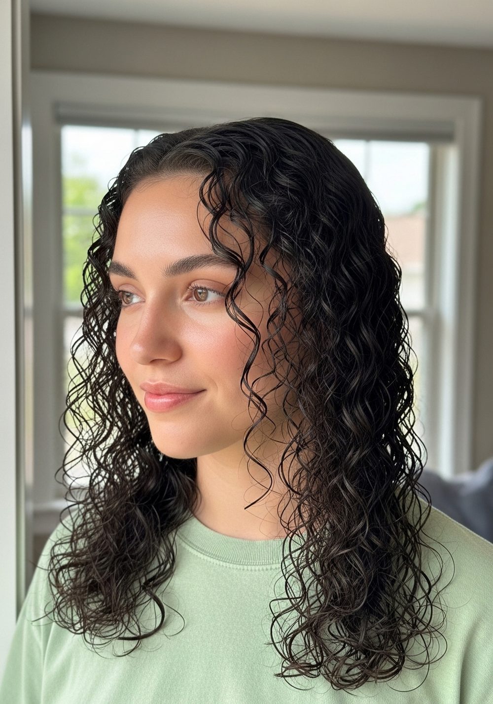 Wet Finish Curly Volume Hairstyle