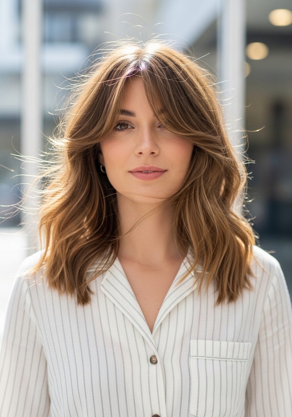Windswept Side Fringe Wave Hairstyle