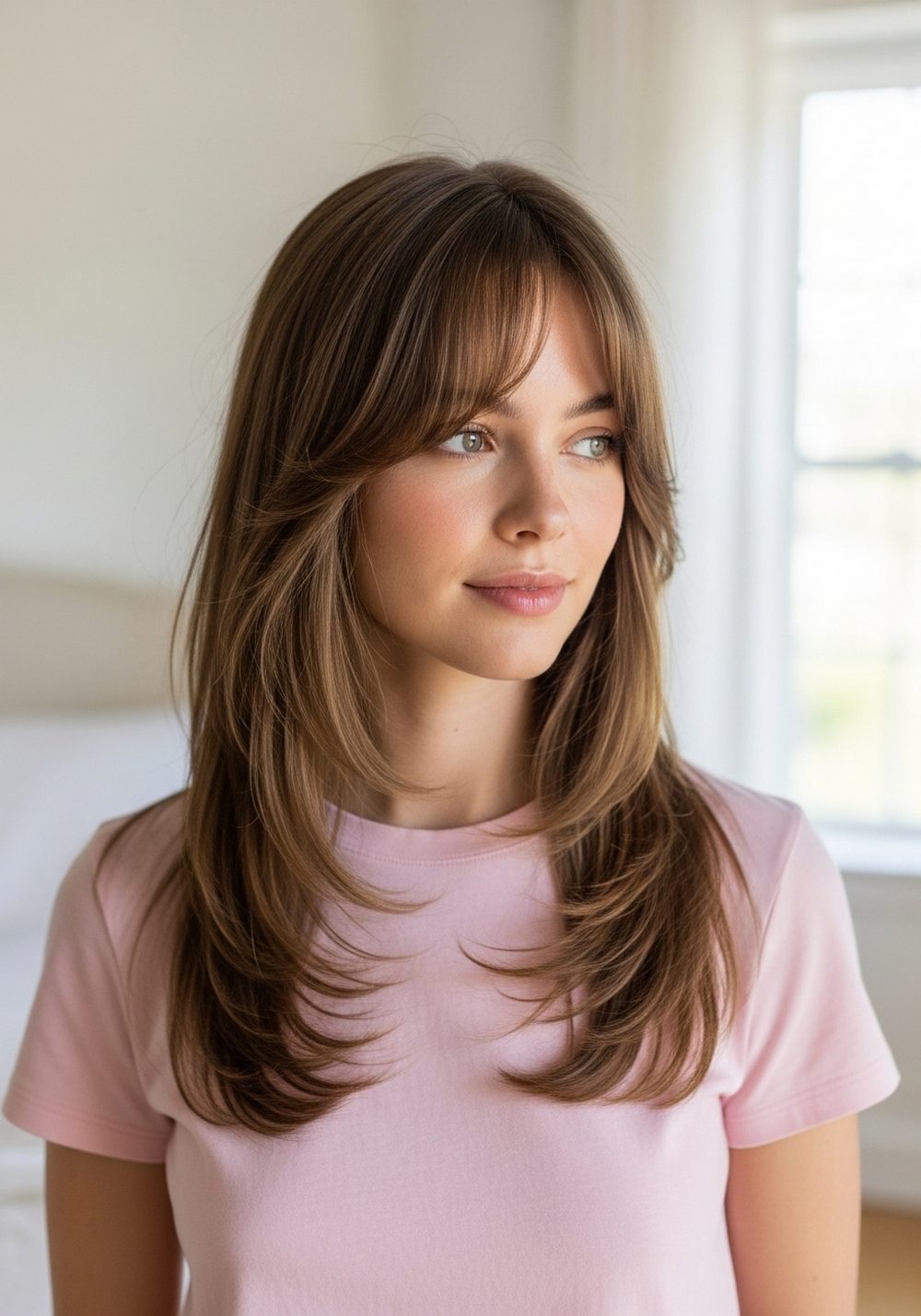 Wispy Birkin Bangs With Face-Framing Layers Hairstyle